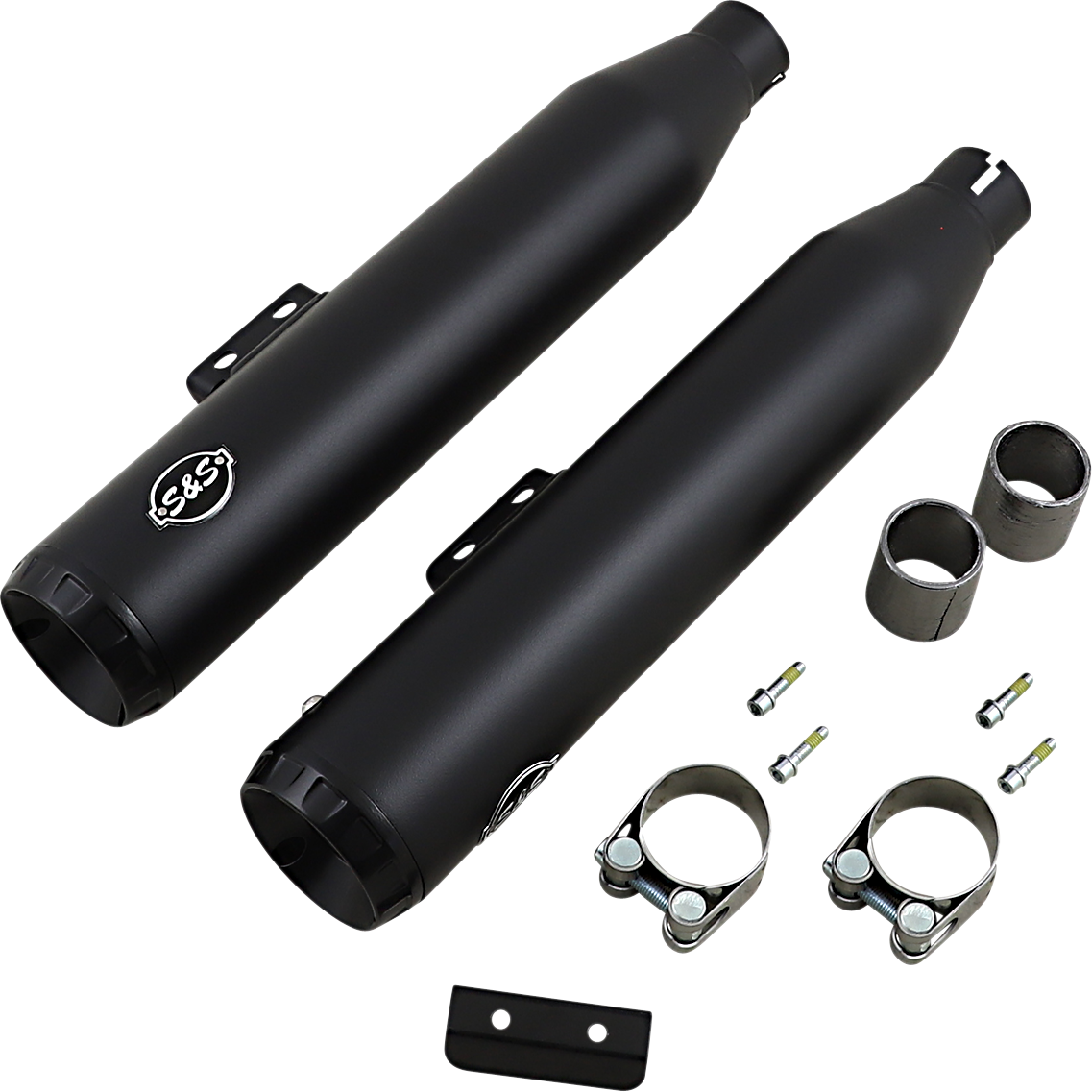 S&S CYCLE Grand National Slip-On Mufflers - Black 550-0754B