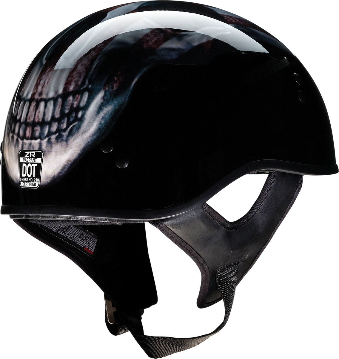 Z1R Vagrant Helmet - USA Skull - Black - Large 0103-1310