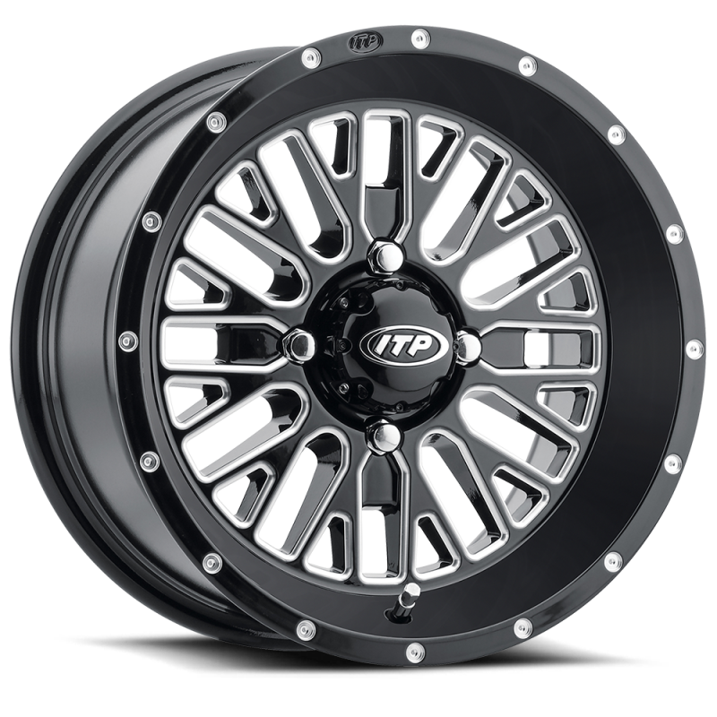 ITP Momentum 22x6.5 / 4x137 BP / 10mm Offset Black w/ Milled Accents Wheel 2222784731B