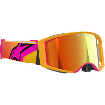 ALPINESTARS GOGGLES Supertech Goggle - Corp - Yellow/Pink - ABS Vision - Red Mirror 5100325-5023