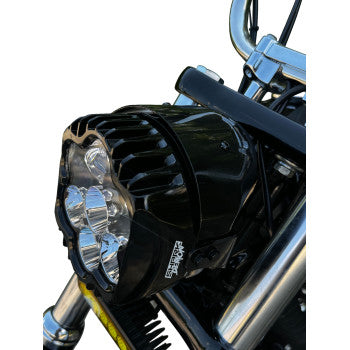 CUSTOM DYNAMICS LED Headlight - Shark Demon™ - Pedestal Mount SD2-PM-W