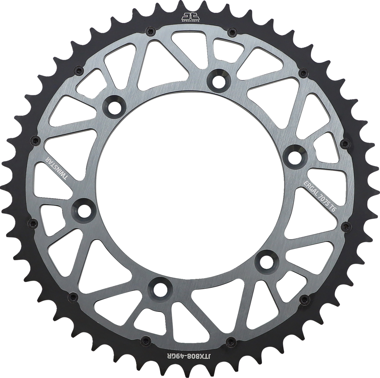 JT SPROCKETS Steel Rear Sprocket - Graphite - 49 Tooth JTX808.49GR