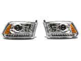 Raxiom 09-18 Dodge RAM 1500 LED Halo Headlights w/ Swtchbck Turn Signals- Chrome Hsng (Clear Lens)