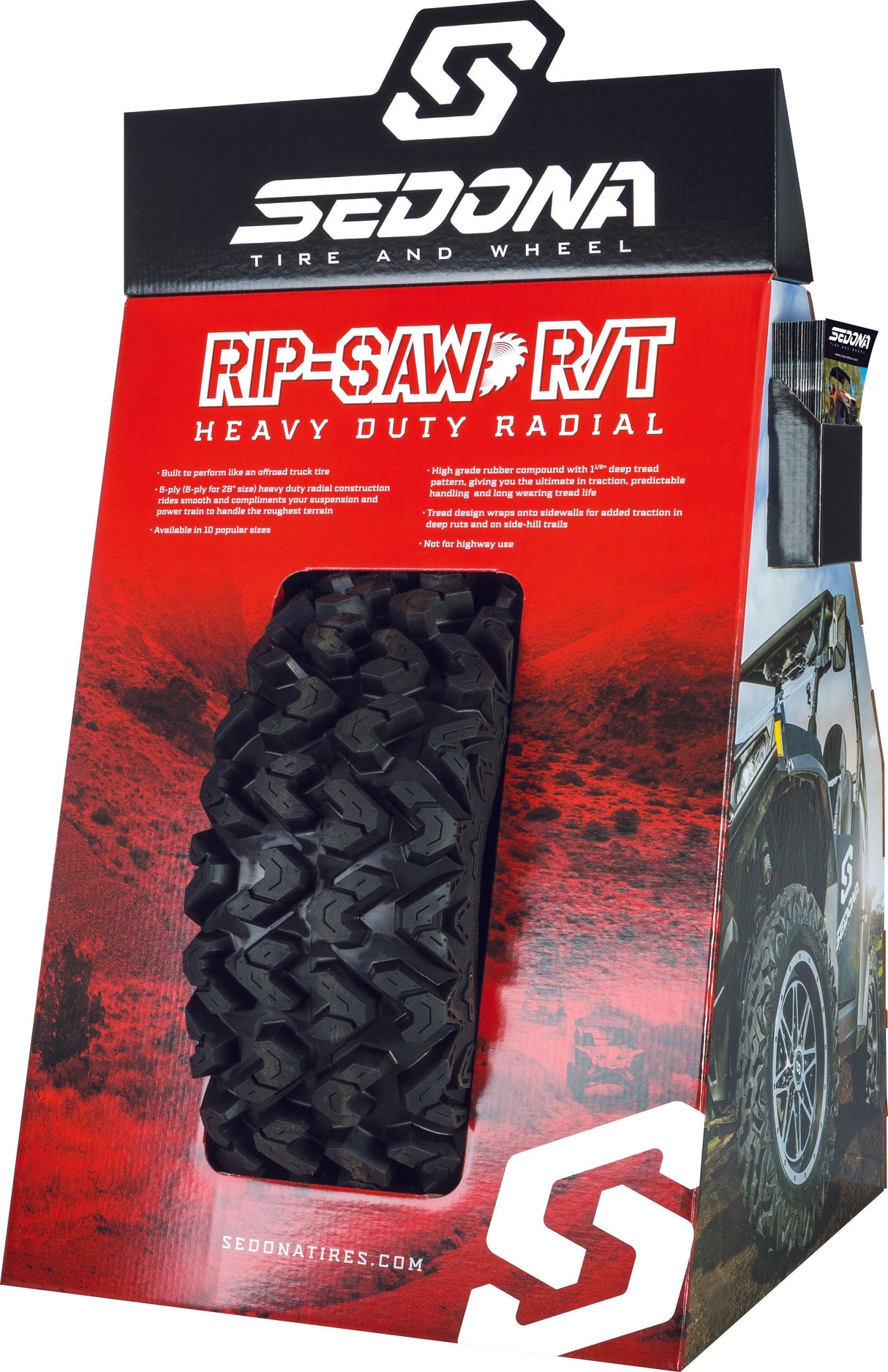 SEDONA Tire Display Sedona Rip-Saw Corrugated SEDONA DISP