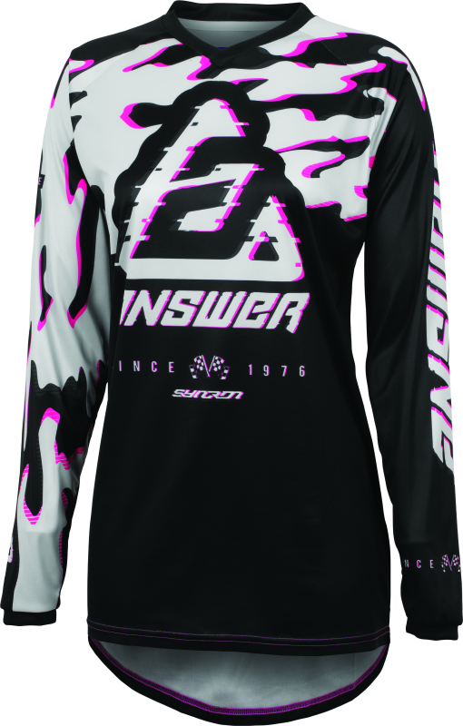 Answer 23.5 Syncron Meltdown Jersey Black/Magenta/Grey Womens - Large 447960