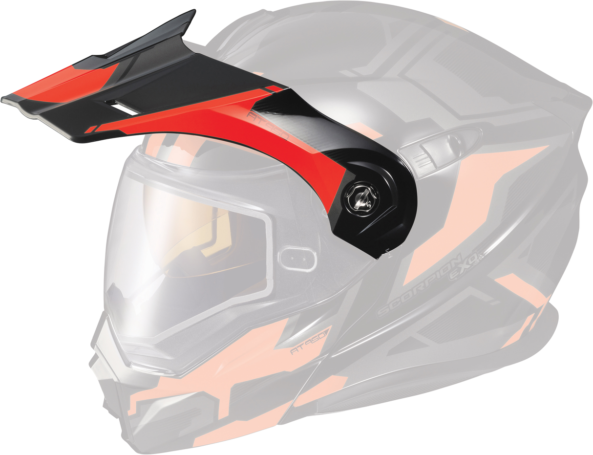 SCORPION EXO Exo-At950 Helmet Peak Visor Ellwood Red 52-533-94