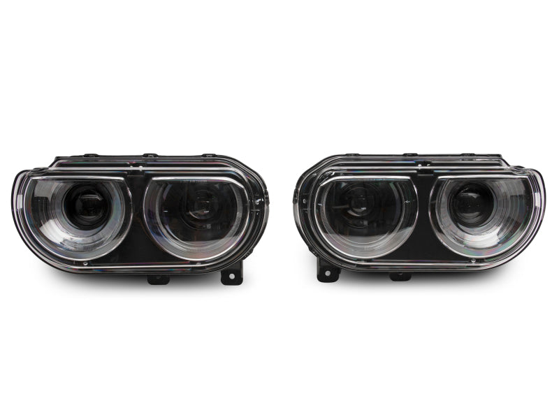 Raxiom 08-14 Dodge Challenger Halo Projctr Headlights w/Sequential Turn Signals-Blk Hsng(Clear Lens) CH3761