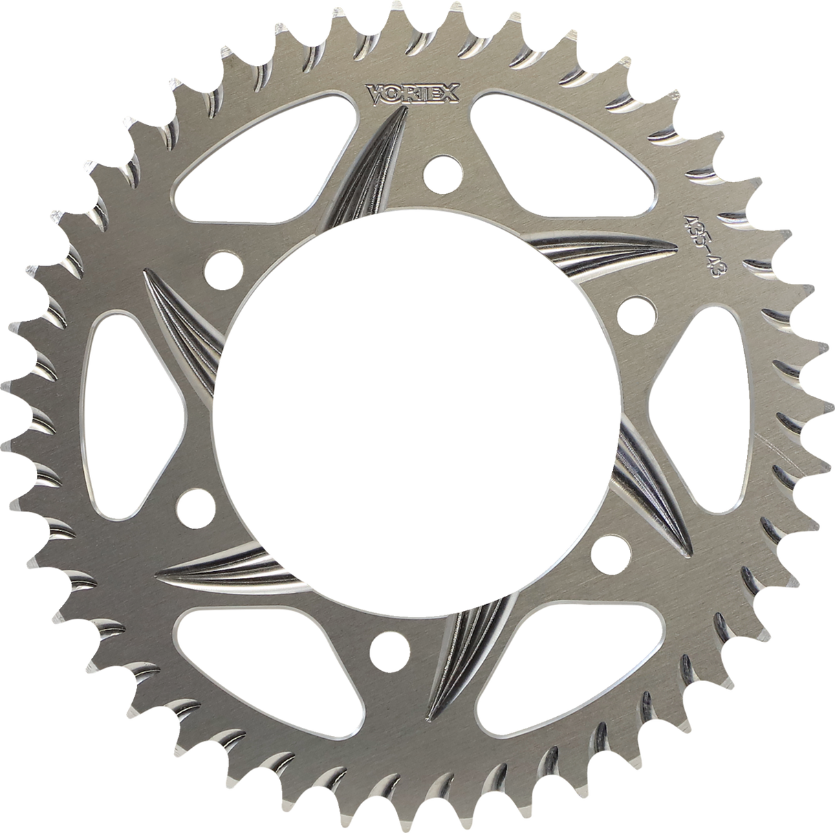 VORTEX Aluminum Sprocket - Silver - Rear - 43 Tooth 435-43