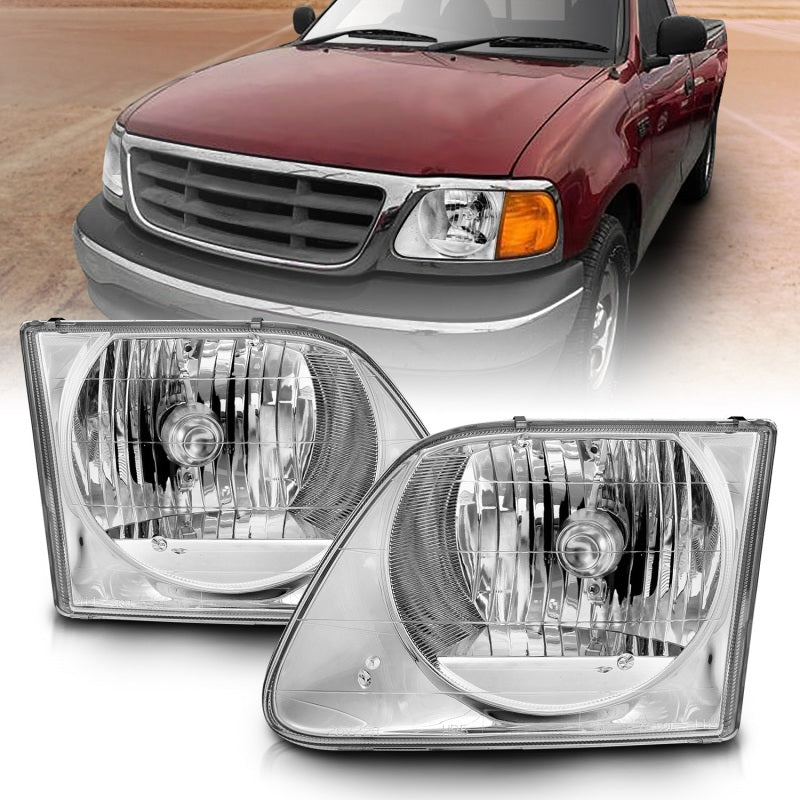 ANZO 1997-2003 Ford F-150 Crystal Headlights Chrome 111030