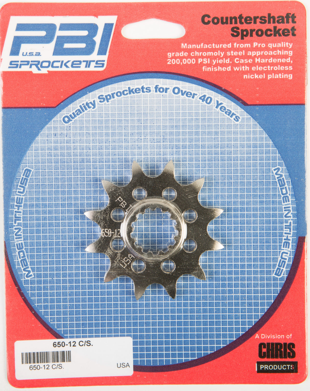 PBIFront Cs Sprocket Steel 12t-520 Kaw/Suz650-12