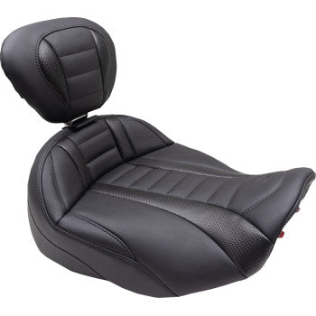 MUSTANG Deluxe Touring Solo Seat - Black Stitch - FLT/FLH '23-'24 89401