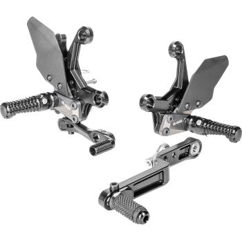 GILLES TOOLING Adjustable Rearset - AS31GT - Black - Suzuki GSX1300R Hayabusa  98-07  AS31-S03-B