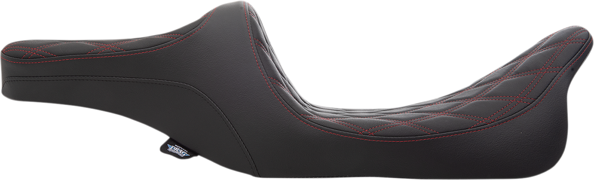 DRAG SPECIALTIES Predator III 2-Up Seat - Double Diamond - Red Thread FIT 99-07 FLHR,06-07 FLHX 0801-1310