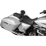 DRAG SPECIALTIES Rear Solo Seat - Wide - Double Diamond - Black Stitch - FLH/FLT '97-'23 0801-1957