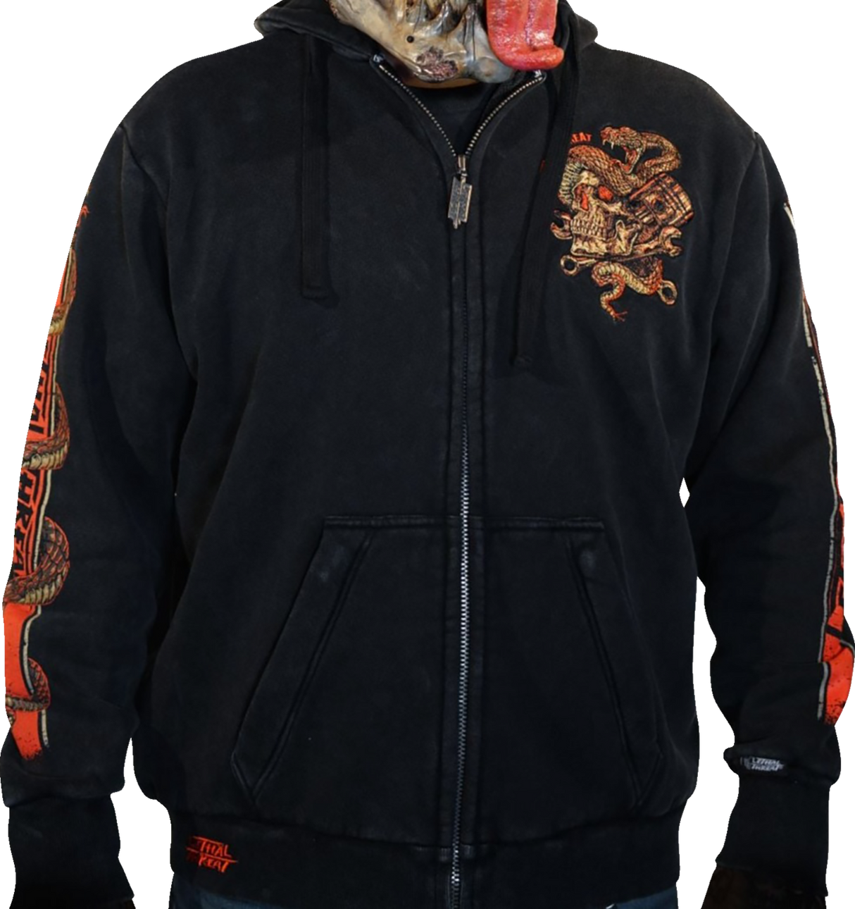 LETHAL THREAT Venom & Velocity Zip-Up Hoodie - Black - Large HD84075L