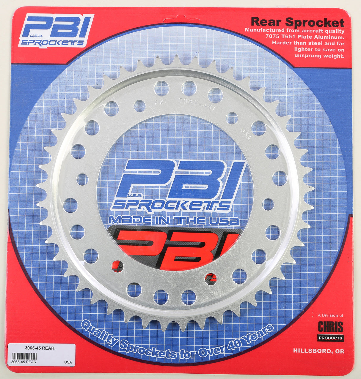 PBIRear Sprocket Aluminum 45t-530 Hon3065-45-5