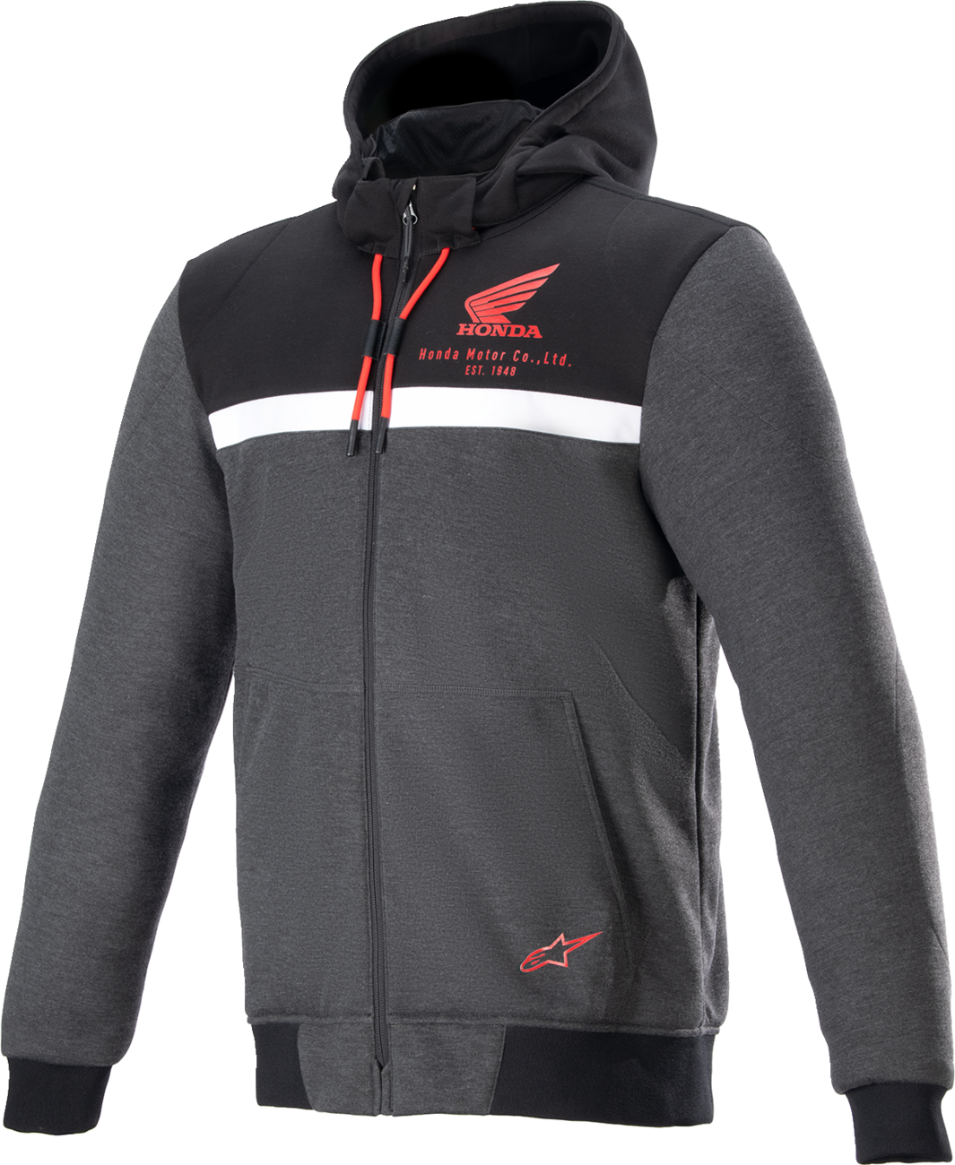 ALPINESTARS Honda Chrome Street Hoodie - Black/Gray/Red - 2XL 4201323-1908-2X