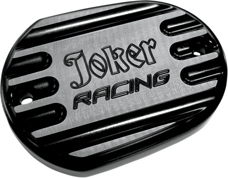 JOKER MACHINE Master Cylinder Cover - Brake - Front - Joker Logo - Black 10-381B