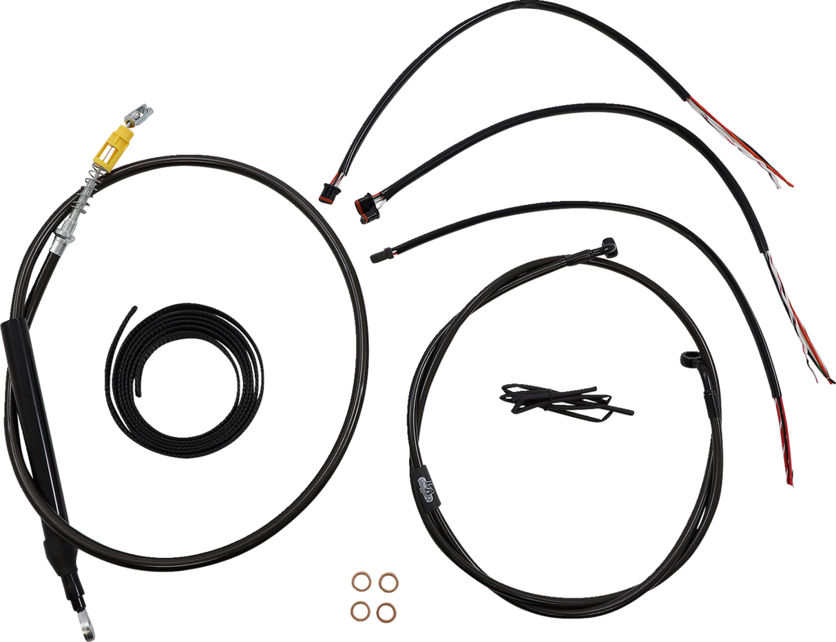 LA CHOPPERS Cable Kit- Quick Connect - 18" - 20" Ape Hanger Handlebars - Midnight LA-8156KT2-19M