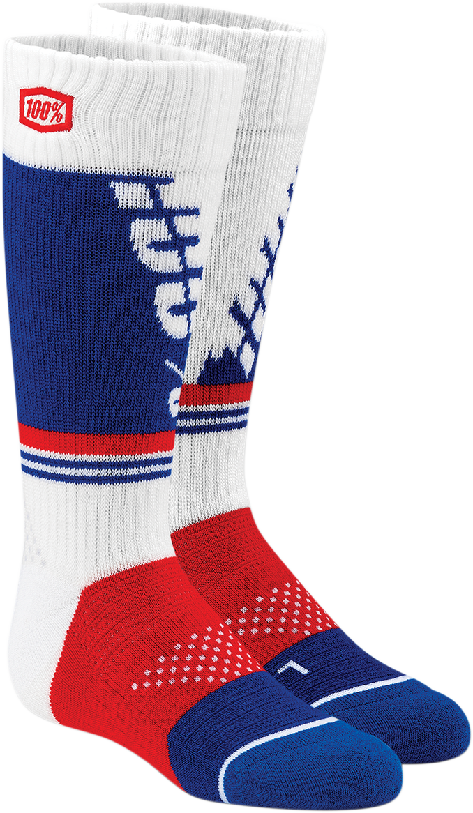 100% Youth Torque Socks - White - Large/XL 24107-000-18