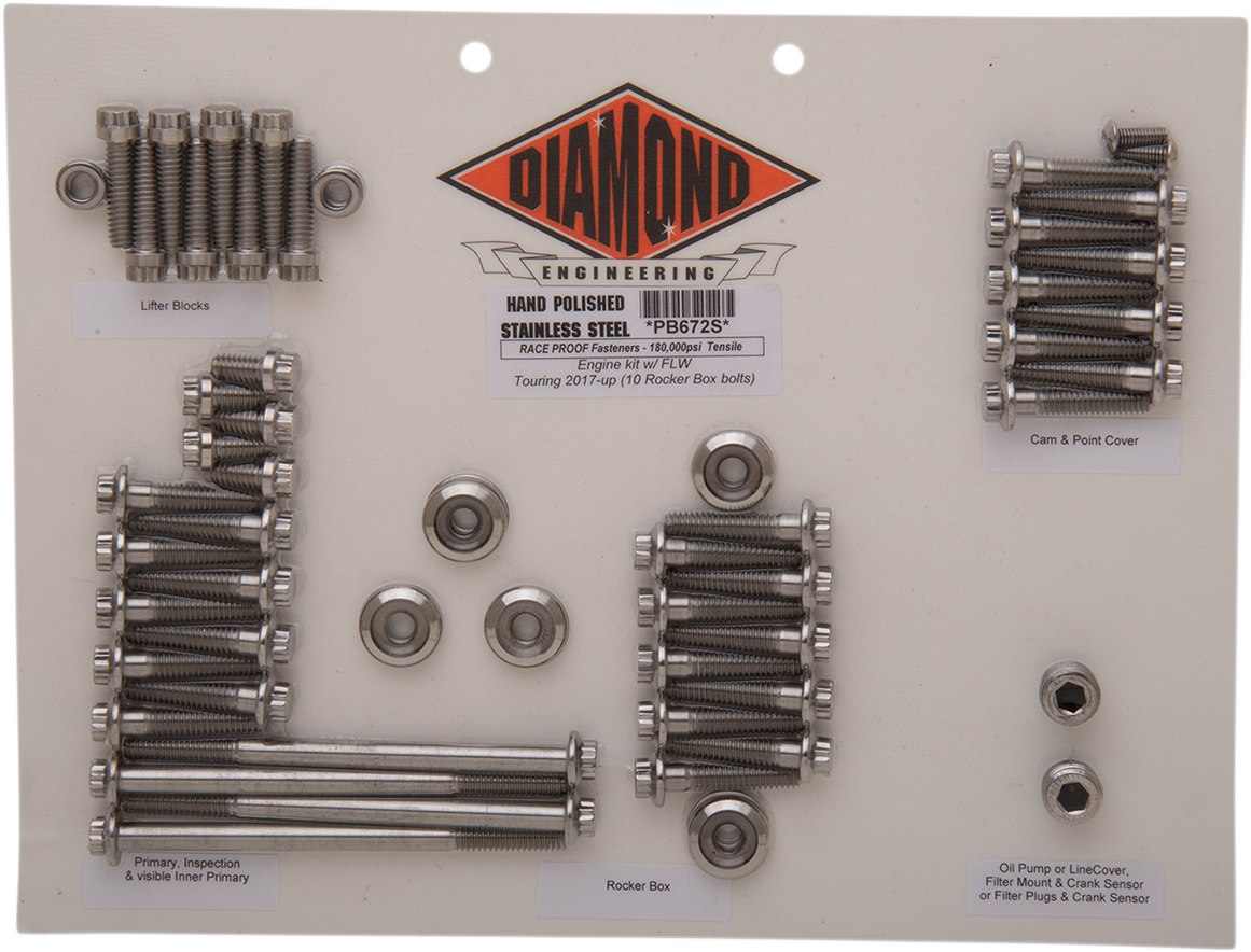 DIAMOND ENGINEERING Bolt Kit - Engine - 12-Point - Touring PB672S