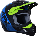 AFX FX-17 Helmet - Aced - Blue/Lime - Large 0110-6501