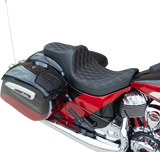 DRAG SPECIALTIES Predator III Seat - Double Diamond - Silver Stitching - Vinyl - '14-'22 Indian 0810-2263