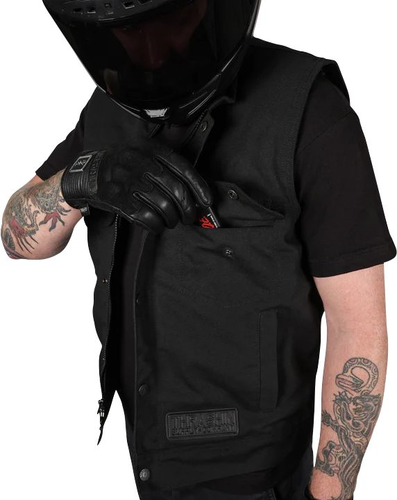 THRASHIN SUPPLY CO. Nightrider v2 Riding Vest - Black - 2XL TMJ-12-12