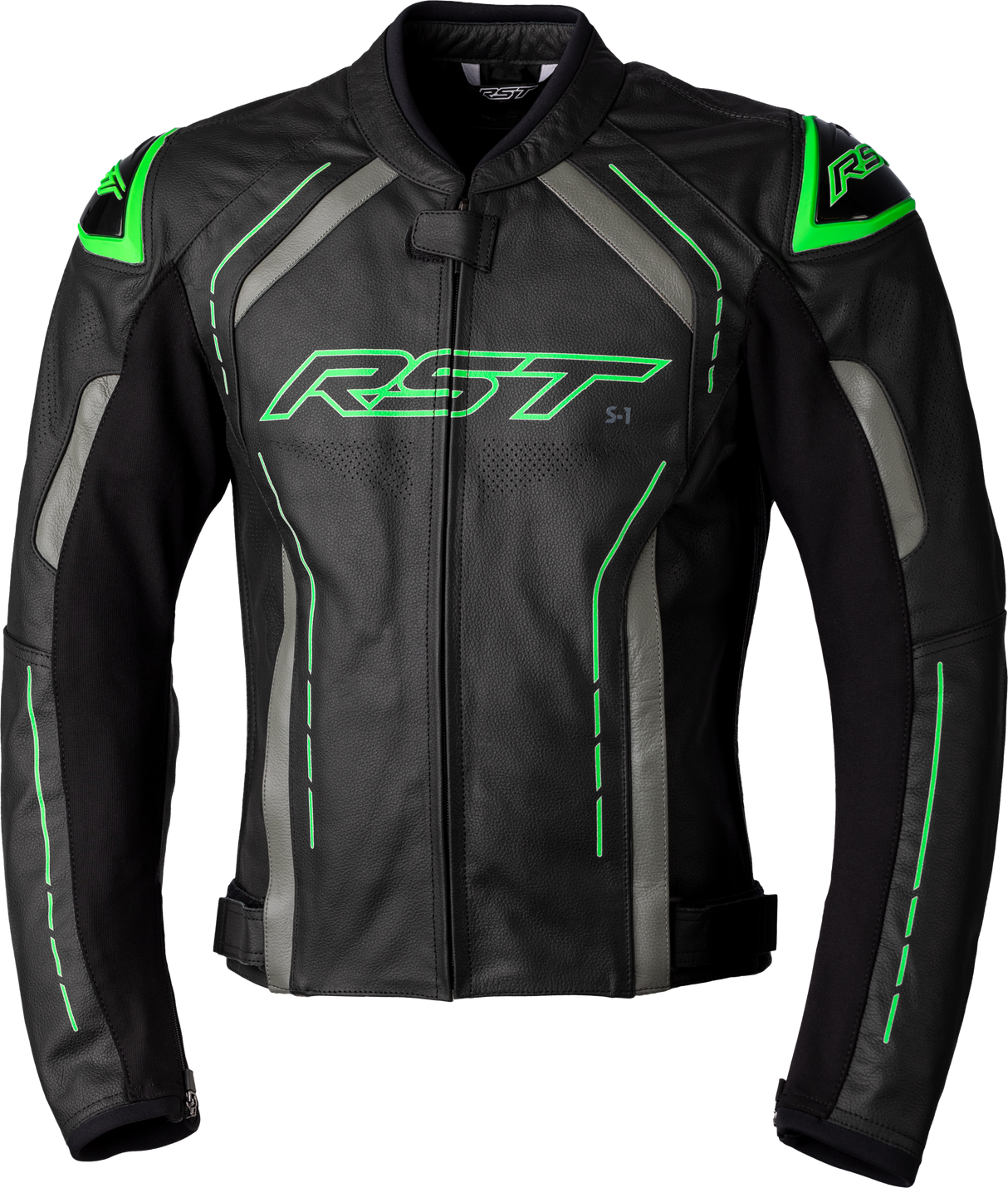 RST S1 Ce Jacket Blk/Gry/Neon Grn Leather Sm 102977NEO-40