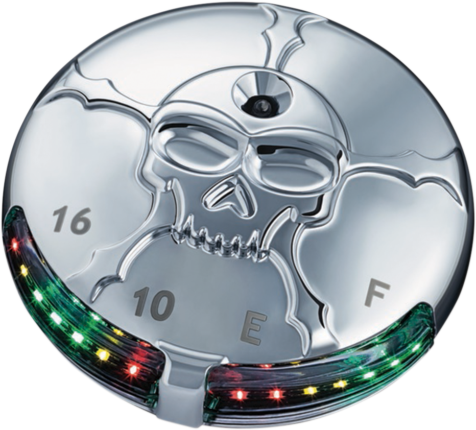 KURYAKYN Zombie LED Fuel and Battery Gauge - Chrome 7357