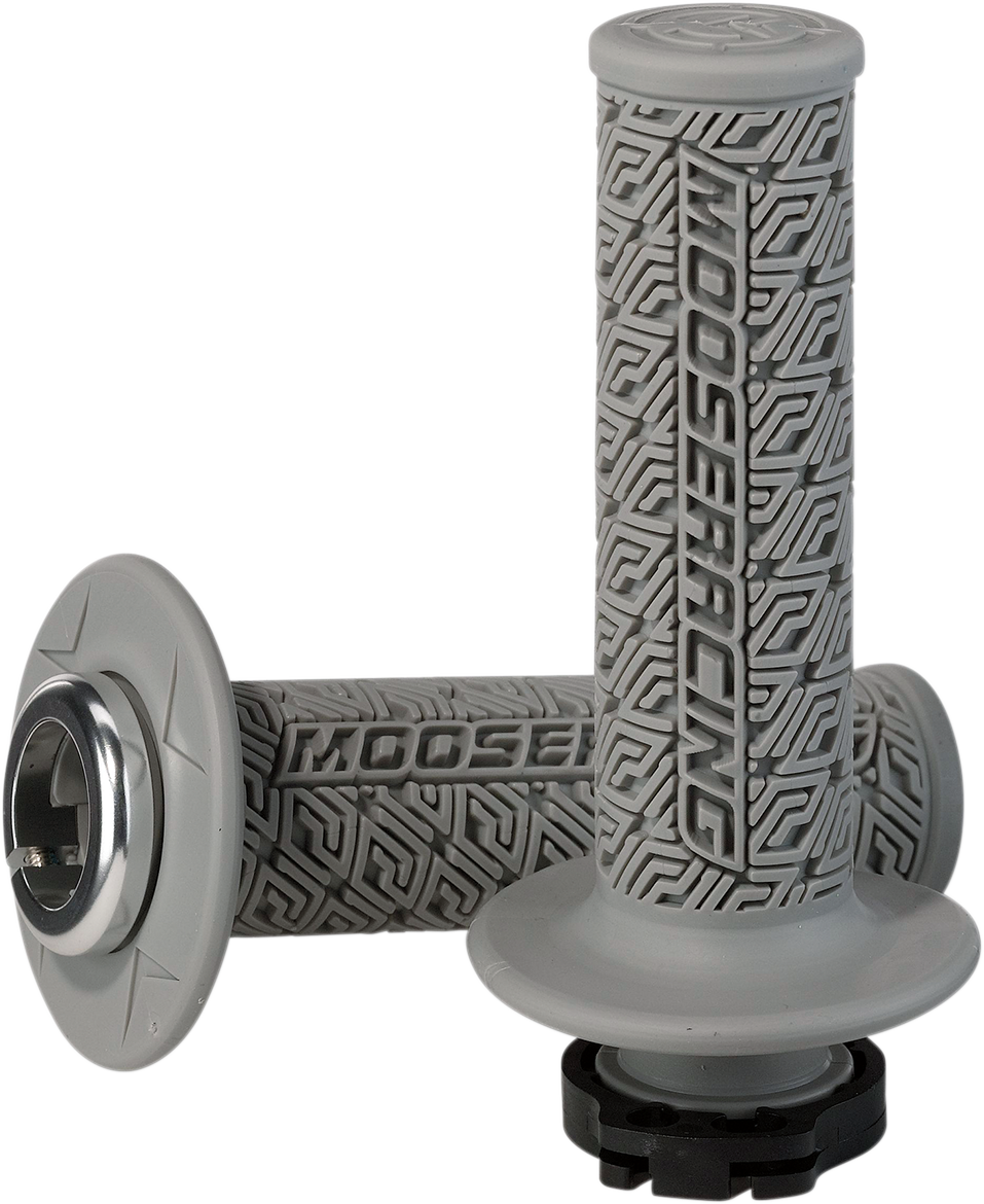 MOOSE RACING Grips - Lock-On - Gray/Silver B36MRG-S