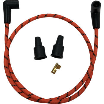 DRAG SPECIALTIES Plug Wires - Braided - Orange/Black 2104-0400