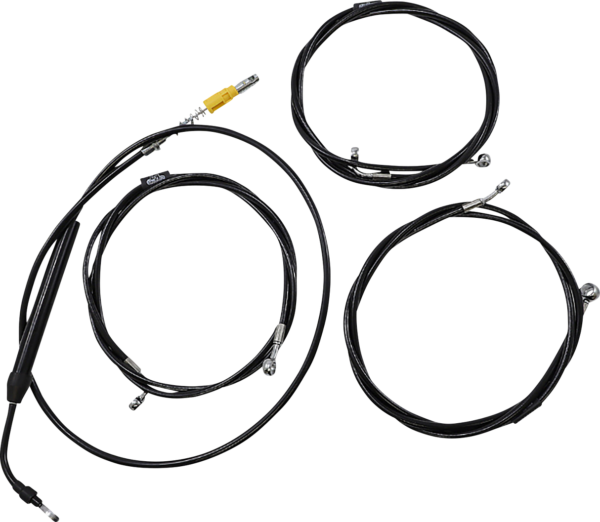 LA CHOPPERS Handlebar Cable/Brake Line Kit - 15" - 17" Ape Hanger Handlebars - Black Vinyl LA-8058KT-16B