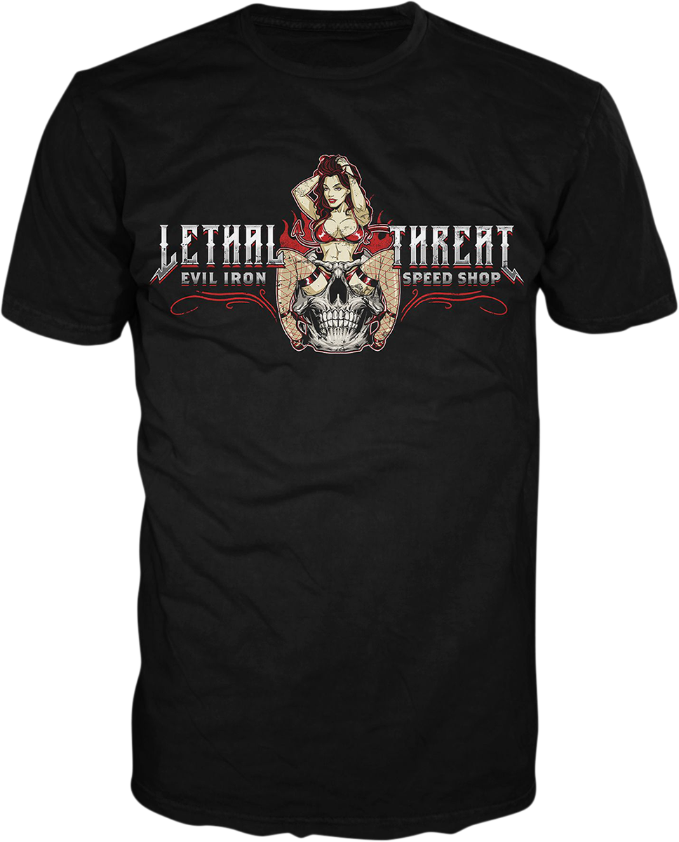 LETHAL THREAT Evil Iron T-Shirt - Black - 2XL LT20893XXL