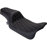 DRAG SPECIALTIES Predator 1Up Seat - Vinyl - Double Diamond Black Stitch - FLH '08-'23  0801-1483