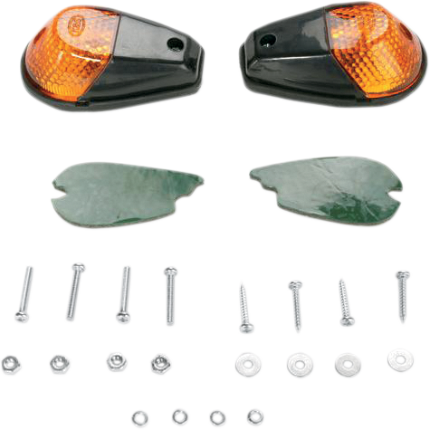 K&S TECHNOLOGIES Flush Mount Marker Lights - Black/Amber 25-8158