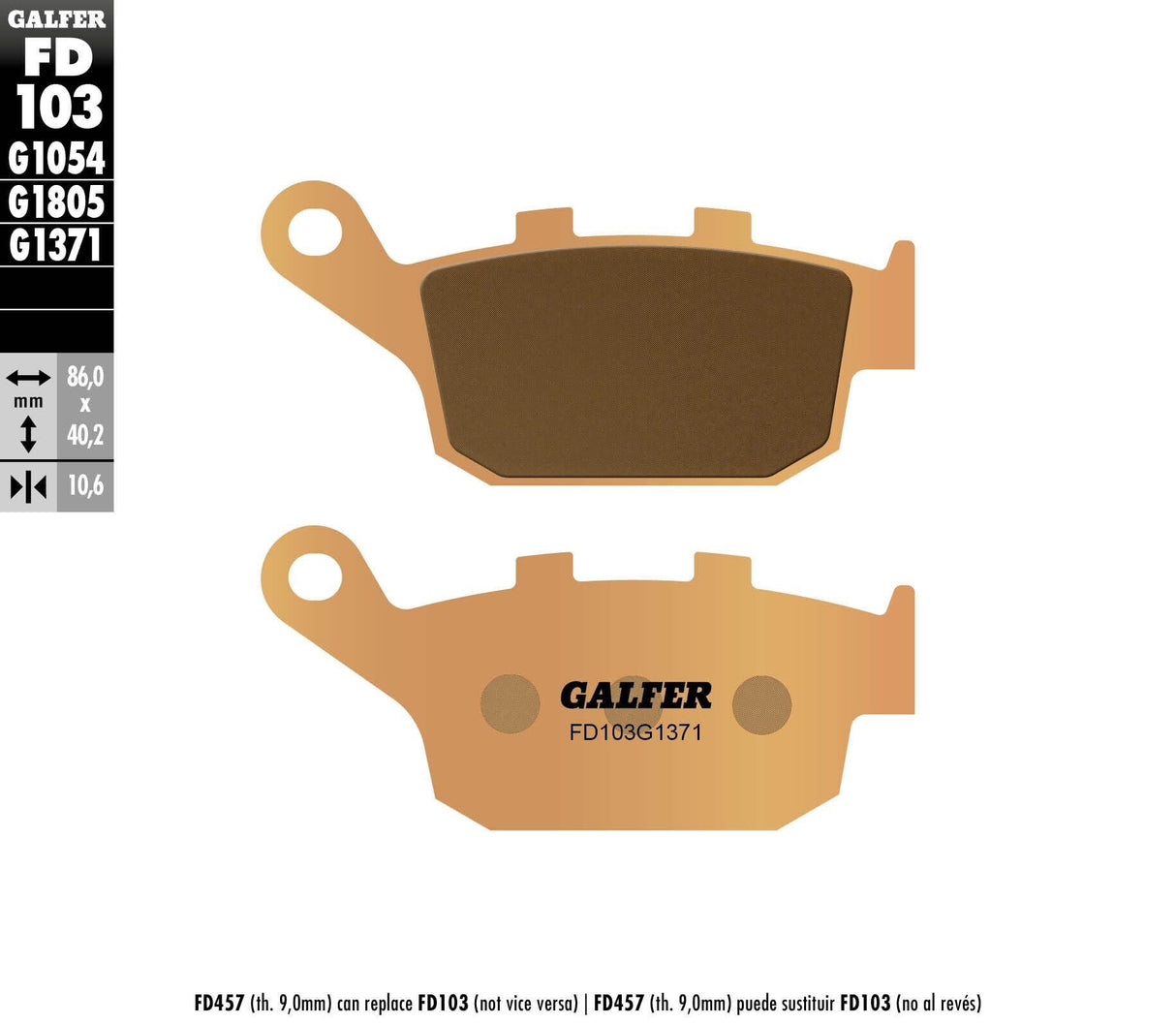 GALFER Brake Pads Sintered Fd103g1371 FD103G1371