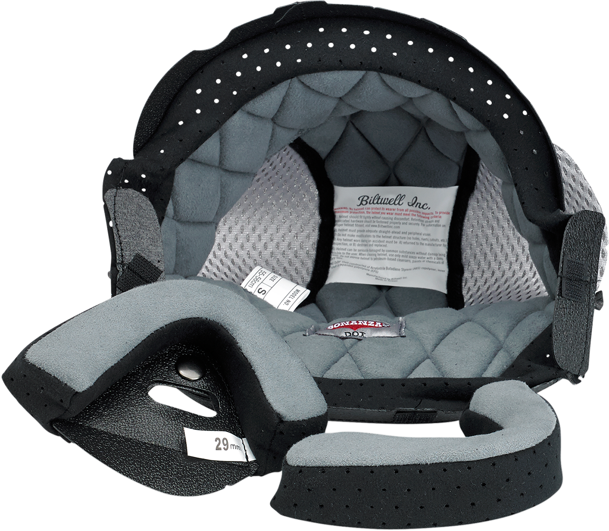 BILTWELL Bonanza Liner - Black/Gray - Small 0001-011-5702