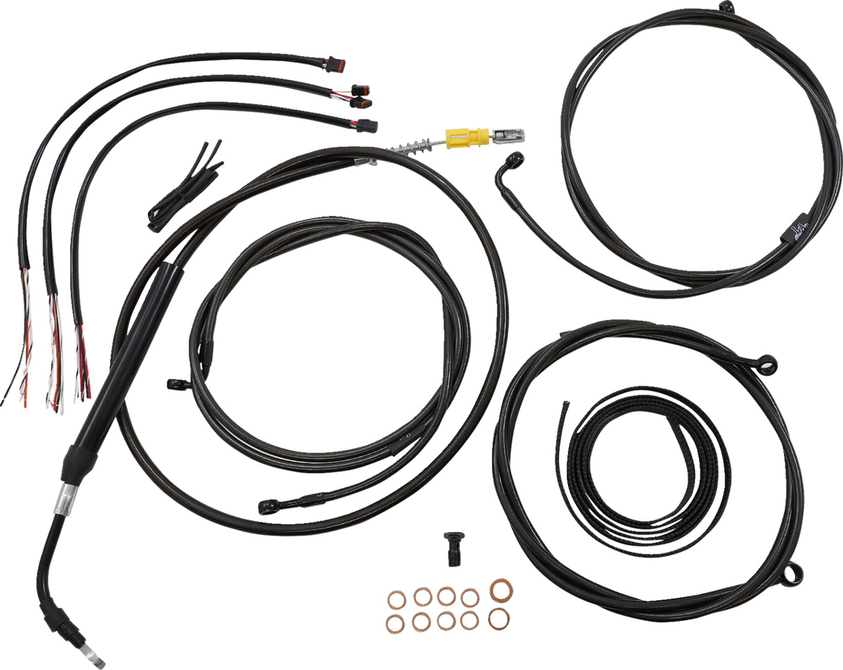 LA CHOPPERS Cable Kit - 18" - 20" Ape Hanger Handlebars - Midnight LA-8058KT2-19M