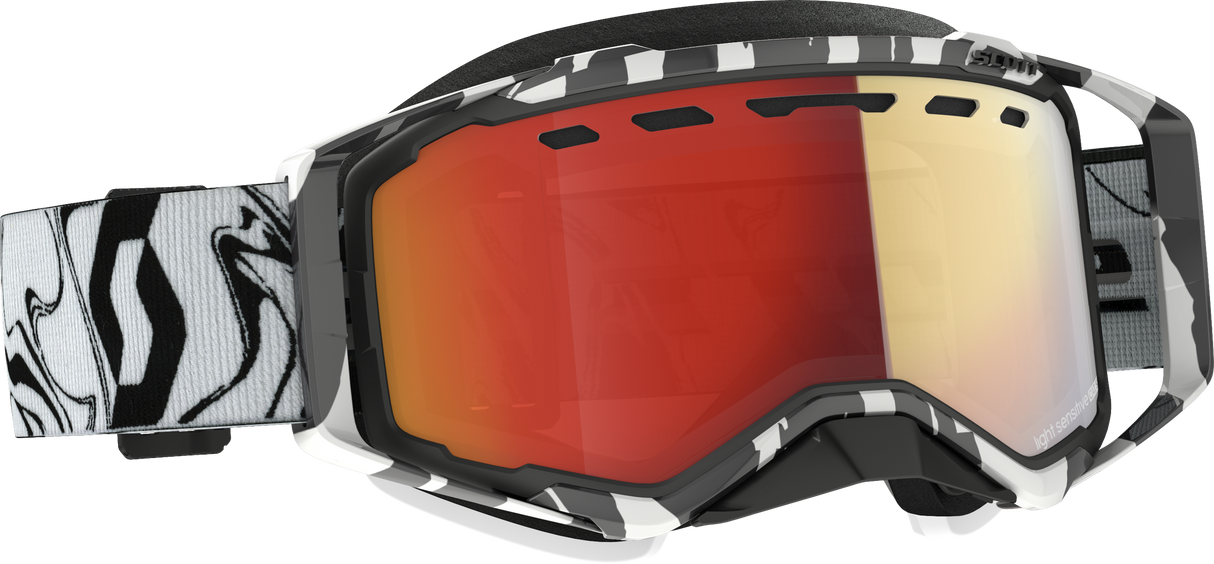 SCOTT Prospect Goggle Snow Cross Ls Marble Blk/Wht W/Ls Red Chrome 278603-7082341