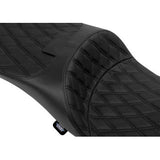 DRAG SPECIALTIES SEATS Extended Reach Freedom Seat - Vinyl - Double Diamond - Black Stitch - FLT/FLH '09-'24 0801-1980