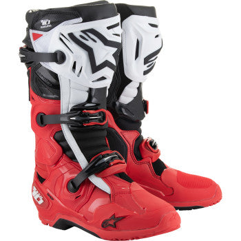 ALPINESTARS Tech 10 Enduro Boots - Bright Red/Black/White - US 13  2010025-3016-13