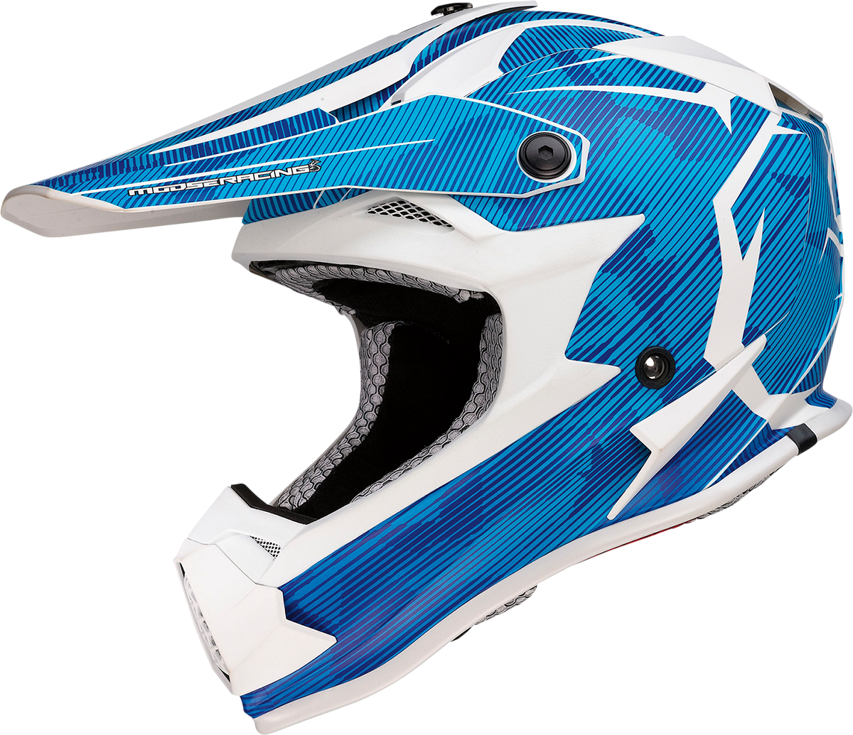 MOOSE RACING Youth F.I. Helmet - Agroid Camo - MIPS® - Blue/White - Large 0111-1534