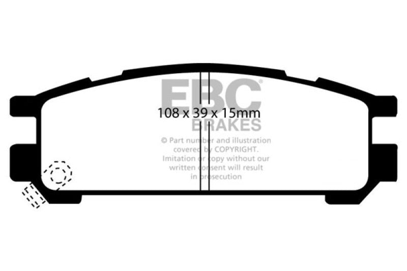 EBC 93-96 Subaru Impreza 1.8 Yellowstuff Rear Brake Pads DP4821R