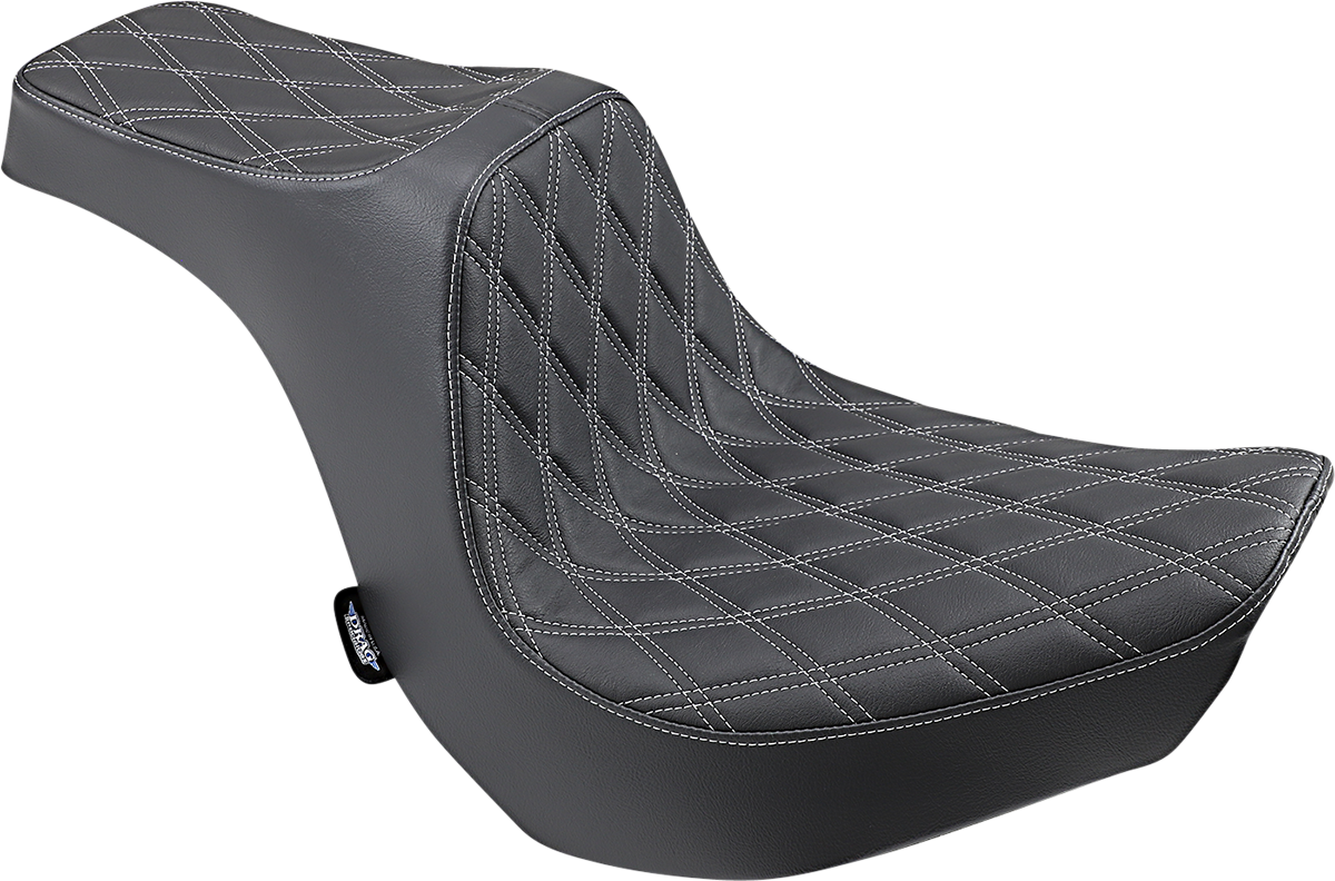 DRAG SPECIALTIES Predator III Seat - Double Diamond - Silver Stitching 0802-1268