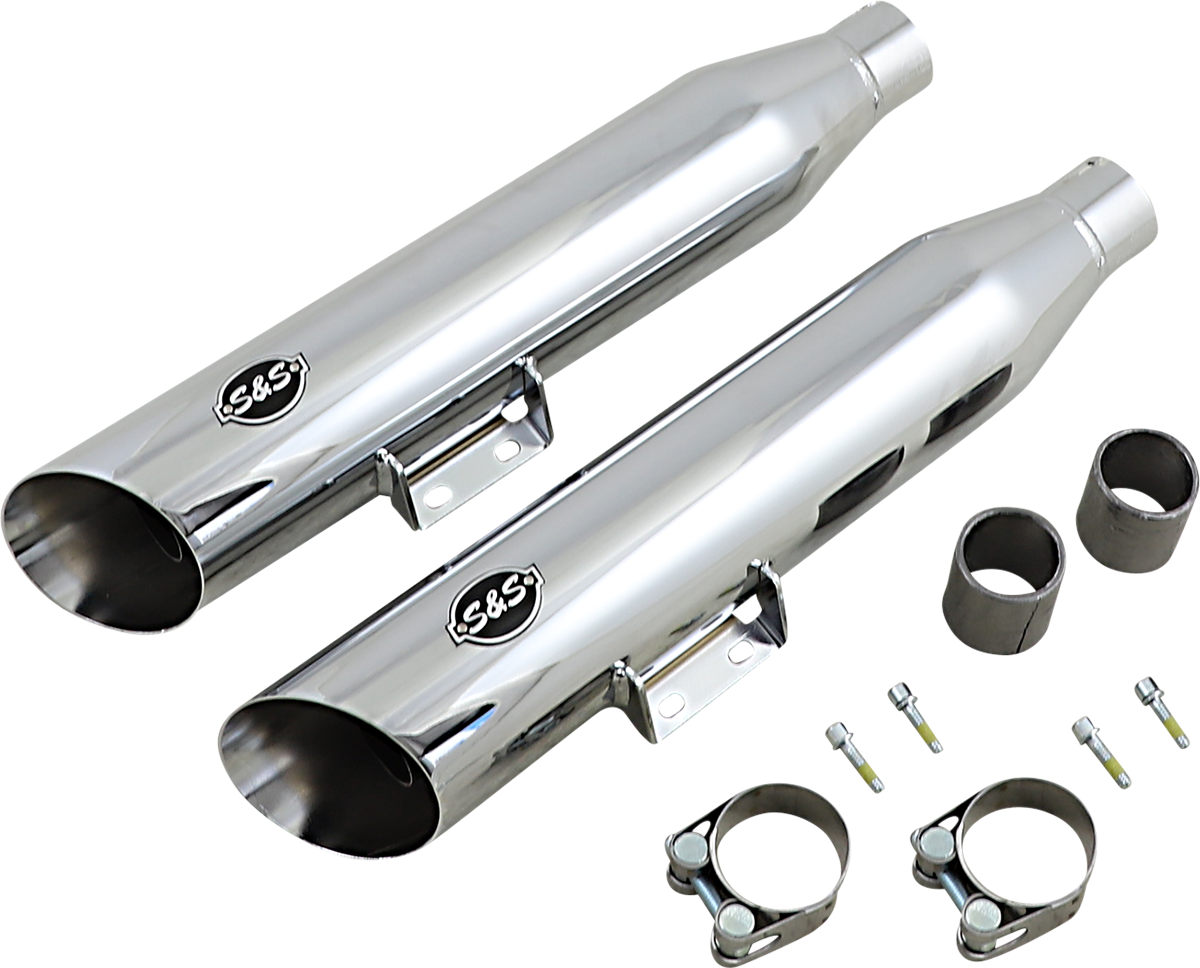 S&S CYCLE Slash Cut Mufflers - 50 State - Chrome 550-0756B