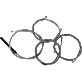 LA CHOPPERS Handlebar Cable/Brake Line Kit - Complete - 15" - 17" Handlebars - Stainless LA-8059KT2-16