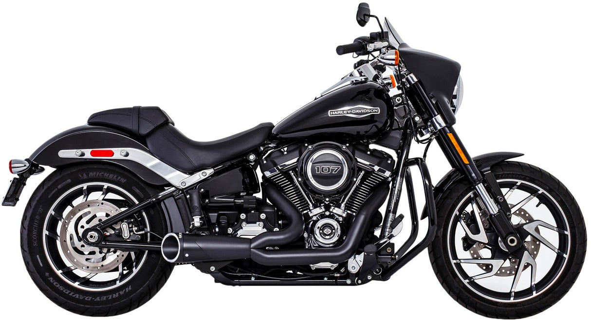 FREEDOM Combat 2-1 Shorty Black W/Black Sculptd Tip M8 Softail HD00815