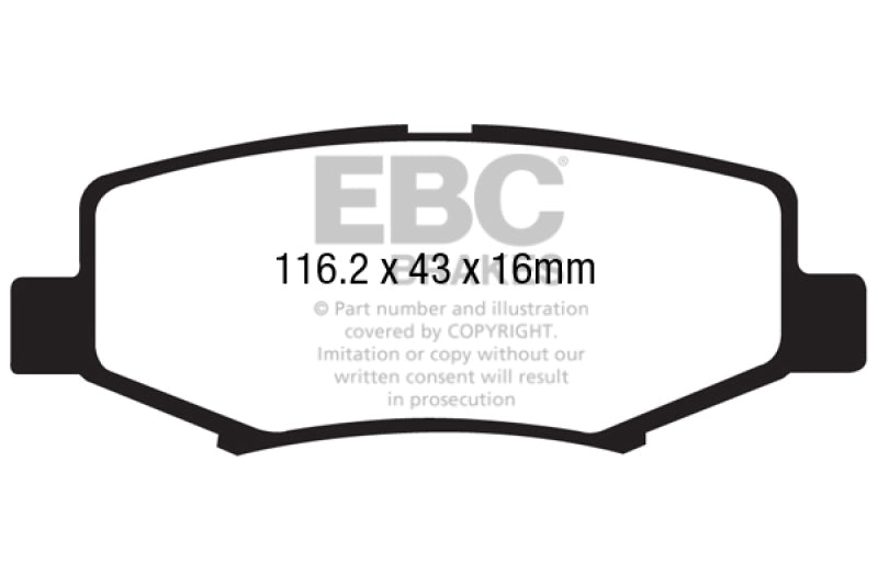 EBC 06-11 Dodge Nitro 3.7 Greenstuff Rear Brake Pads DP61799