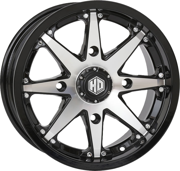 STI TIRE & WHEEL HD10 Wheel - Front/Rear - Machined Black - 14x7 - 4/110 - 5+2 (+30 mm) 14HD1000